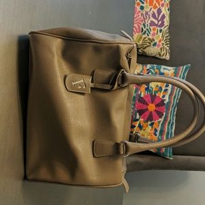 Tan Furla Bowler Bag